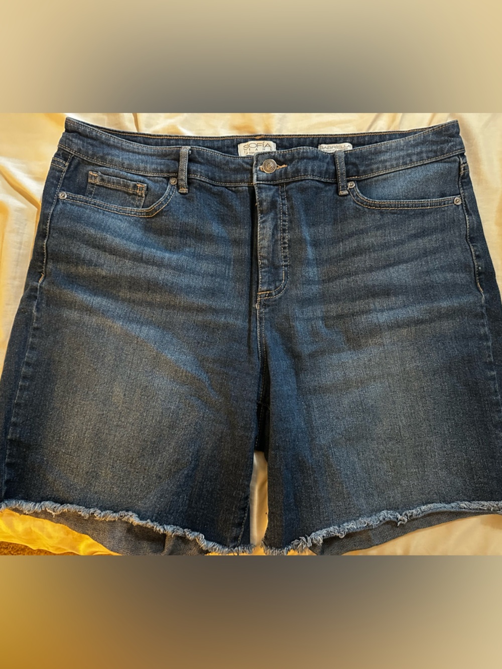 sofia by sofia vergara Denim Frayed Hem Shorts